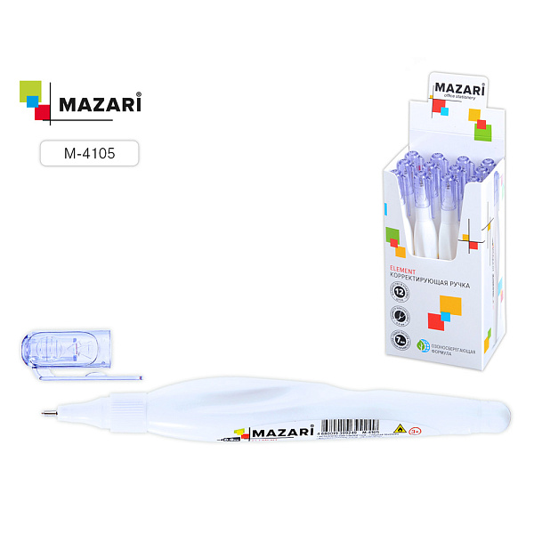 КОР. КАРАНДАШ 07 МЛ, MAZARI ELEMENT, МОРОЗОУСТОЙЧИВЫЙ, МЕТАЛЛ. НАКОНЕЧНИК, КАРТ. ДИСПЛЕЙ /12/576/