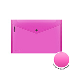 Папка-конверт на кнопке пластиковая ErichKrause Glossy Neon, A4, полупрозрачный, ассорти (в пакете по 24 шт.)