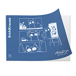 АЛЬБОМ Д/РИС. 32 Л. A4, ERICHKRAUSE FUN ART, ICE METALLIC СИНИЙ, ПЛАСТ. ОБЛ. НА СКОБЕ /2/32/