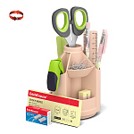 Набор настольный вращающийся пластиковый ErichKrause® Mini Desk, Powder, розовый