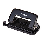 ДЫРОКОЛ ДО 12 Л. ХАТБЕР RECORD, МЕТАЛЛ. С  ЛИНЕЙКОЙ, ЧЕРНЫЙ /12/