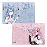 КОНВЕРТ ПЛАСТ. НА КНОПКЕ, A4, ERICHKRAUSE MANGA GIRLS, 0,16 ММ, АССОРТИ /12/240/