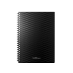 ТЕТРАДЬ 80 Л, А5, КЛ. ERICHKRAUSE TOTAL BLACK, ПЛАСТ. ОБЛ. НА СПИРАЛИ /4/48/ РФ
