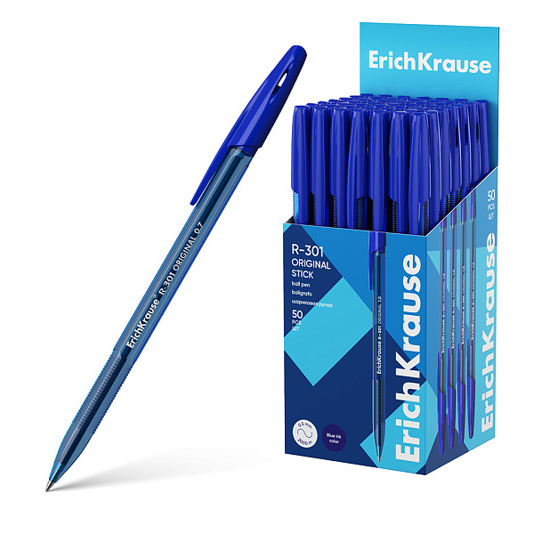 РУЧКА ШАР. ERICHKRAUSE R-301 STICK ORIGINAL 1.00 ММ, СИНИЙ /50/400/3200/