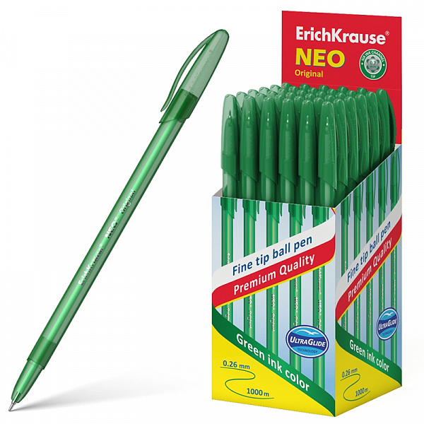 РУЧКА ШАР. ERICHKRAUSE НЕО® ТОНИРОВАННАЯ, ЗЕЛЕНЫЙ /50/200/2400/