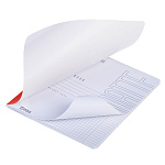 ТЕТРАДЬ 48 Л, А5, КЛ, ХАТБЕР. SOLOMATTE. КРАСНЫЙ ШЕЛК, ЛАМ. SOFT-TOUCH, НА СКОБЕ /5/60/