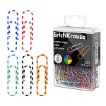 Скрепки металлические с виниловым покрытием ErichKrause Zebra, 28мм, ассорти (в пластиковой коробке по 200 шт.)