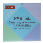 БЛОК Д/ЗАПИСИ 75*75 ММ, 100Л, ХАТБЕР PASTEL, ГОЛУБОЙ /12/