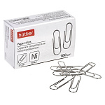 СКРЕПКИ 32 ММ/100 ШТ. ХАТБЕР, НИКЕЛИРОВАННЫЕ, К/К /10/