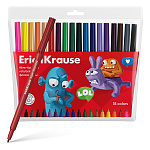 ФЛОМАСТЕРЫ НАБ. 18 ЦВ. ERICHKRAUSE JOLLY FRIENDS SUPER WASHABLE, ФУТЛЯР, Е/П /12/144/