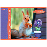 АЛЬБОМ Д/РИС. 32 Л. А4, ХАТБЕР. БЕЛОЧКА ПРИШЛА, НА СКОБЕ /5/45/