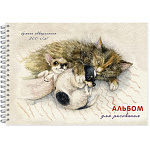 АЛЬБОМ Д/АКВАРЕЛИ 20 Л. А4, СПЯЩИЕ ДРУЖОЧКИ, МЕЛ. ОБЛ. ЖЕСТКАЯ ПОДЛОЖКА, НА ГРЕБНЕ /10/