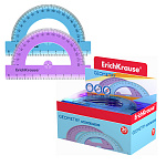 ТРАНСПОРТИР 10 СМ, 180 ГРАДУСОВ, ERICHKRAUSE STANDARD, АССОРТИ, ДИСПЛЕЙ /20/400/ РФ