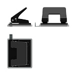 ДЫРОКОЛ ДО 20 Л. ERICHKRAUSE QUADRO, ЧЕРНЫЙ /12/48/