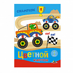 КАРТОН ЦВЕТНОЙ А3, 08 Л, 08 ЦВ. ГОНКА, НЕМЕЛ. В ПАПКЕ /30/