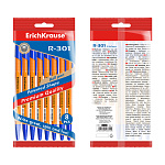 Набор из 8 ручек шариковых ErichKrause R-301 Stick Orange 0.7, цвет чернил синий (в пакете)