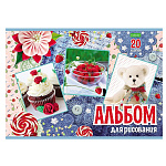 АЛЬБОМ Д/РИС. 20 Л. А4, ХАТБЕР VK. ДЛЯ ДЕВОЧЕК, НА СКОБЕ /14/70/