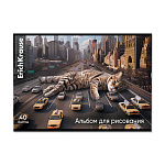 АЛЬБОМ Д/РИС. 40 Л. A4, ERICHKRAUSE BIG CITY CATS, НА СКОБЕ, MIX-PACK /5/30/
