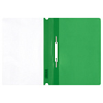 СКОРОСШИВАТЕЛЬ ПЛАСТ. А4, СТАММ, 120 МКМ, ПРОЗР. ВЕРХ, ПЕРФ. ЗЕЛЕНЫЙ /10/100/