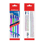 РУЧКА ШАР. ERICHKRAUSE R-301 NEON STICK, 0,7 ММ, НАБОР 04ШТ, СИНИЙ, ПАКЕТ /24/288/