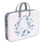 ПАПКА НА МОЛНИИ, А4+, ERICH KRAUSE® FROZEN BEAUTY, ТЕКСТИЛЬ, С РУЧКАМИ, ГОЛУБОЙ /4/24/ РФ