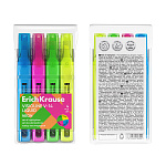 Набор из 4 текстмаркеров с жидкими чернилами ErichKrause Visioline V-14 Liquid Neon, цвет чернил ассорти (в пвх-воллете)