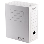 КОРОБ АРХИВНЫЙ, 150 ММ, STAFF, ДО 1400 Л, МИКРОГОФРОКАРТОН, БЕЛЫЙ /20/