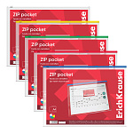 КОНВЕРТ ПЛАСТ. НА МОЛНИИ, А4, ERICHKRAUSE ZIP POCKET, 0,14 ММ. ПЛОТ, ПРОЗР. /12/240/480/