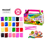 МАССА ДЛЯ ЛЕПКИ, 24ЦВ*10Г, MAZARI+3 СТЕКА, К/К /60/
