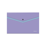 КОНВЕРТ ПЛАСТ. НА КНОПКЕ, A4, ERICHKRAUSE SOFT MANGA, 0,18 ММ, КАРМАН, НЕПРОЗР. АССОРТИ /12/240/ РФ