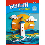 КАРТОН БЕЛЫЙ А5, 08 Л, МОРЕ, В ПАПКЕ /50/