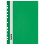 СКОРОСШИВАТЕЛЬ ПЛАСТ. А4, СТАММ, 120 МКМ, ПРОЗР. ВЕРХ, ПЕРФ. ЗЕЛЕНЫЙ /10/100/