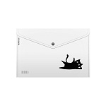КОНВЕРТ ПЛАСТ. НА КНОПКЕ, A4, ЕRICHКRAUSE CLEAR CAT, 0.16 ММ, АССОРТИ /12/240/