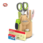 Набор настольный вращающийся пластиковый ErichKrause® Mini Desk, Powder, бежевый