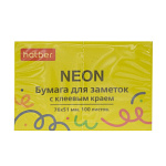 БЛОК Д/ЗАПИСИ 76*51 ММ, 100Л, ХАТБЕР NEON, ЖЕЛТЫЙ /12/