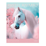 ТЕТРАДЬ 96 Л, А5, КЛ, ХАТБЕР. PASTEL ANIMALS, ПЛАСТ. ОБЛ. НА СКОБЕ /5/30/