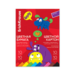 БУМАГА ЦВ.+КАРТОН ГЛЯНЦ, А4, 20 Л, 10ЦВ. ERICHKRAUSE, JOLLY FRIENDS, ИГРУШКА-НАБОР, НА КЛЕЮ /5/35/