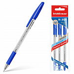 РУЧКА ШАР. ERICHKRAUSE R-301 CLASSIC 1.0 STICK&GRIP, НАБОР 03 ШТ, СИНИЙ, ПАКЕТ /24/288/