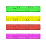 Набор из 4 пластиковых линеек ErichKrause Neon Solid, 15см, ассорти (в пакете по 20 шт)