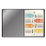 ПАПКА С ФАЙЛАМИ НА 20 КАРМАНОВ. SILWERHOF ЭКО, 0,5 ММ, ЧЕРНЫЙ /40/2063001/РФ