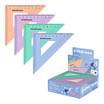 ТРЕУГОЛЬНИК 45 ГРАД. 09 СМ, ПЛАСТ. ERICHKRAUSE PASTEL BLOOM, АССОРТИ, ДИСПЛЕЙ /42/504/ РФ