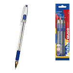 Набор из 3 ручек шариковых ErichKrause L-30 Gold Stick&Grip Classic 0.5, Super Glide Technology, цвет чернил синий (в пакете)