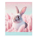 ТЕТРАДЬ 96 Л, А5, КЛ, ХАТБЕР. PASTEL ANIMALS, ПЛАСТ. ОБЛ. НА СКОБЕ /5/30/