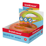 ТРАНСПОРТИР 12 СМ, 360 ГРАДУСОВ, ERICHKRAUSE NEON, ПРОЗРАЧНЫЙ /20/240/ РФ