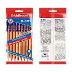 Набор из 8 ручек шариковых автоматических ErichKrause R-301 Matic Orange 0.7, цвет чернил синий (в пакете)