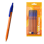 Набор из 8 ручек шариковых автоматических ErichKrause R-301 Matic Orange 0.7, цвет чернил синий (в пакете)