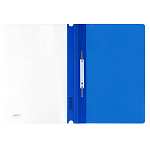 СКОРОСШИВАТЕЛЬ ПЛАСТ, А4, СТАММ, 180 МКМ, ПРОЗР. ВЕРХ, СИНИЙ /