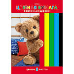 БУМАГА ЦВЕТНАЯ A4, 05 Л, 05 ЦВ. ХАТБЕР. ПРИВЕТ, Я МИШКА, С/КЛ, В ПАПКЕ /35/