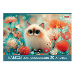 АЛЬБОМ Д/РИС. 20 Л. А4, ХАТБЕР. ПУШИСТЫЕ ЛАПКИ, ГЛЯНЦ. ЛАМ, НА СКОБЕ /5/40/