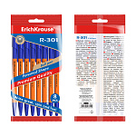 Набор из 8 ручек шариковых ErichKrause R-301 Stick&Grip Orange 0.7, цвет чернил синий (в пакете)